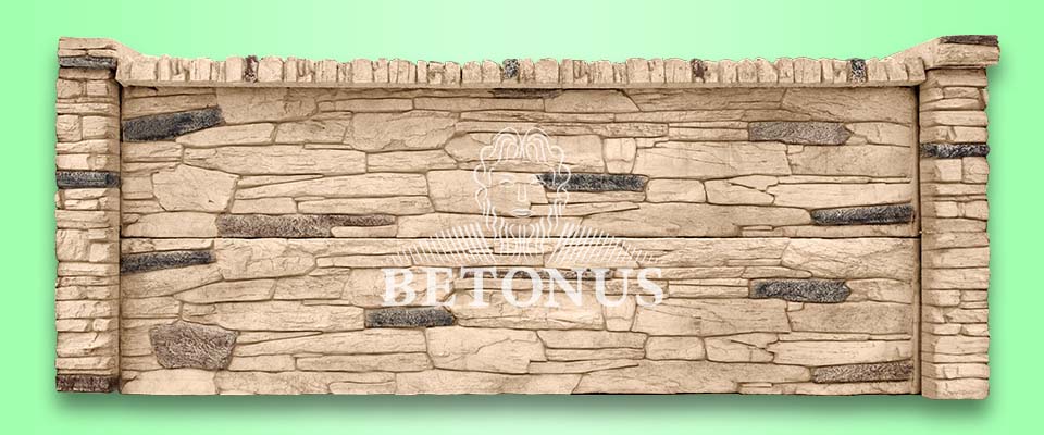 Betonový plot Břidlice Memphis s tmavou patinou - BETONUS s.r.o.