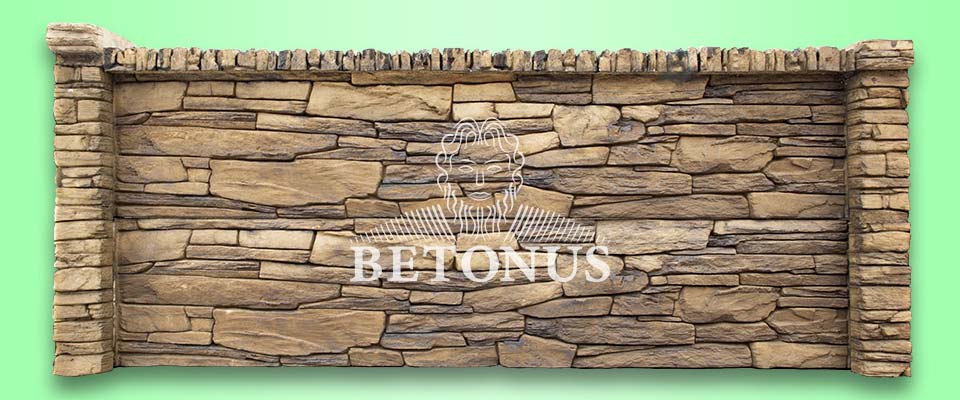 Betonový plot Břidlice exklusiv tmavá - BETONUS s.r.o.