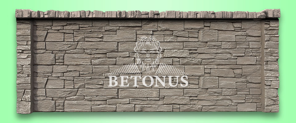 Betonový plot Žula Detroit se světlou patinou - BETONUS s.r.o.